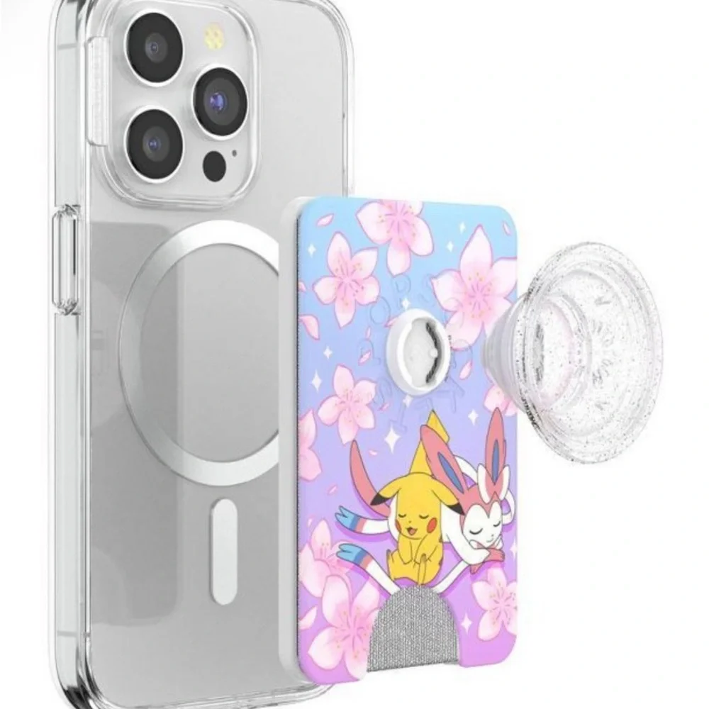 Popsocket with Pikachu and Sylveon Design - Purple and White